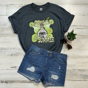 Tequila Summer Somewhere Women’s Medium T-Shirt Short Sleeve Dark Gray Heathered